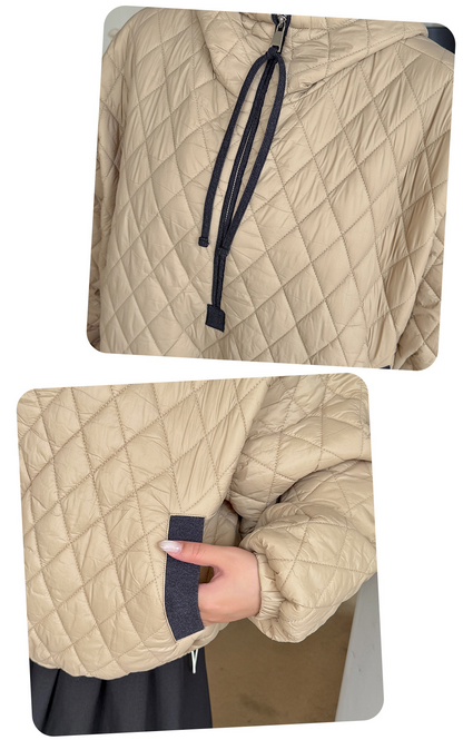 大きいサイズ レディース プルオーバーフード付きキルティングスウェットパーカー 3L 4L 5L