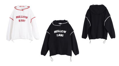 大きいサイズ レディース フード付きコントラストステッチスウェットシャツパーカー LL 3L 4L 5L