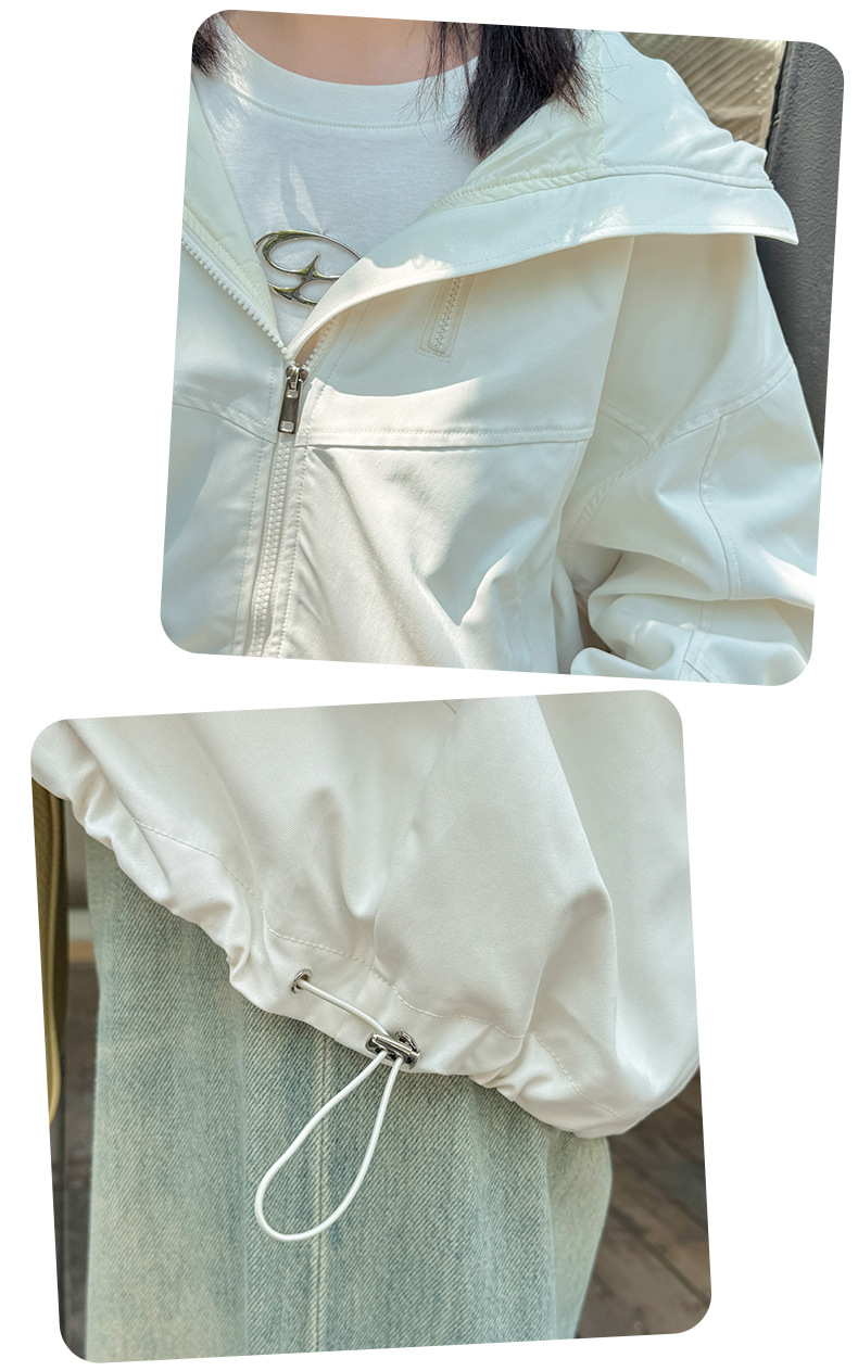 大きいサイズ レディース フード付きハイカーゴダブルジッパージャケット LL 3L 4L 5L