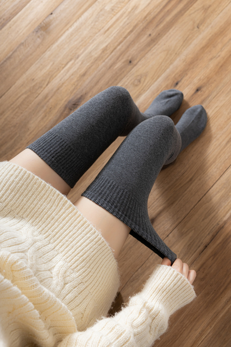 大きいサイズ レディース 滑り止め付きニーハイソックス F フリーサイズ(LL-4L)