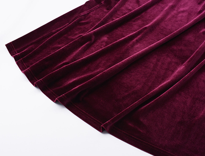 大きいサイズ レディース Vネックラインストーン装飾エレガントベルベットワンピース LL 3L 4L 5L