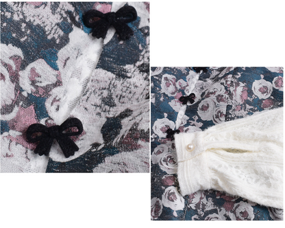 大きいサイズ レディース フレンチレースジャカードパッチワーク花柄ワンピース LL 3L 4L 5L