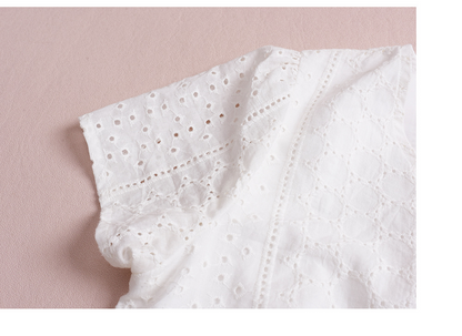大きいサイズ レディース 刺繍コットンVネックワンピース LL 3L 4L 5L
