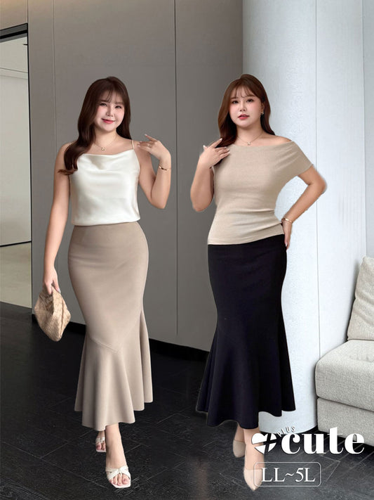 大きいサイズ レディース ボディコンフィッシュテールスカート LL 3L 4L 5L
