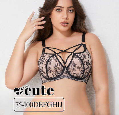大きいサイズ レディース 美胸シルエットサポートメッシュフルカップブラ 75-100DEFGHIJ
