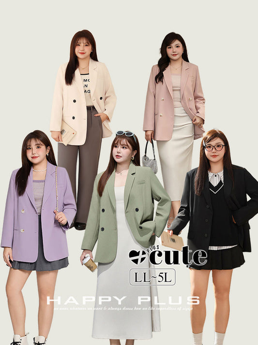 大きいサイズ レディース ダブルブレストカジュアルジャケット LL 3L 4L 5L