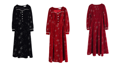 大きいサイズ レディース ビーズ花火柄ベルベットフレンチワンピース LL 3L 4L 5L