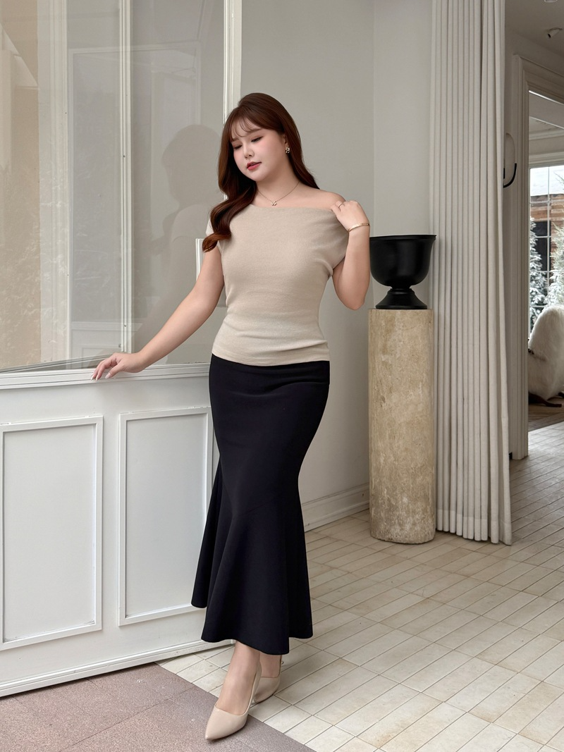 大きいサイズ レディース ボディコンフィッシュテールスカート LL 3L 4L 5L