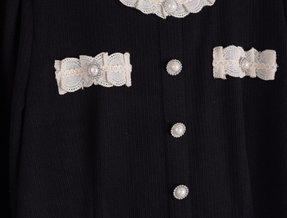 大きいサイズ レディース ラウンドネックレースニットワンピース LL 3L 4L 5L