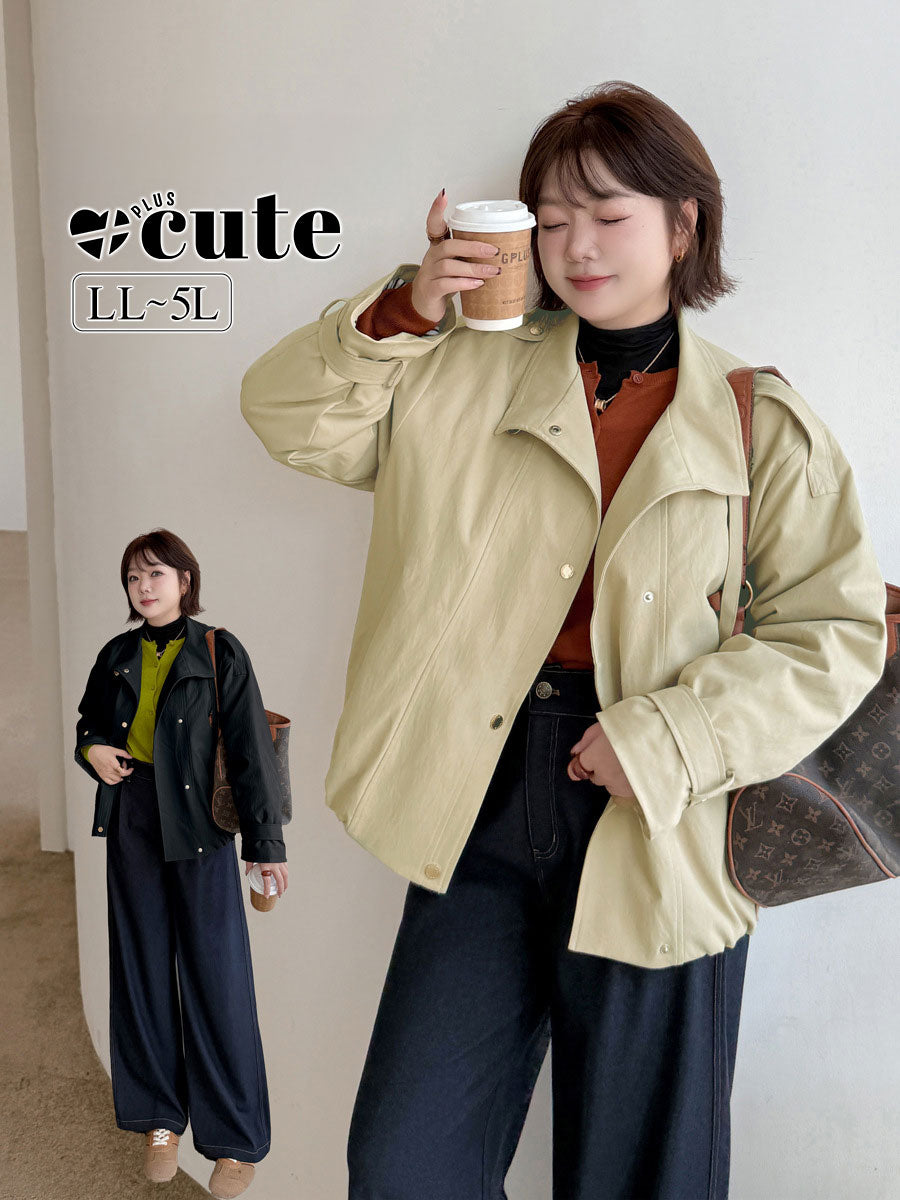 大きいサイズ レディース ワークウェアスタイルカジュアルコットンジャケット LL 3L 4L 5L