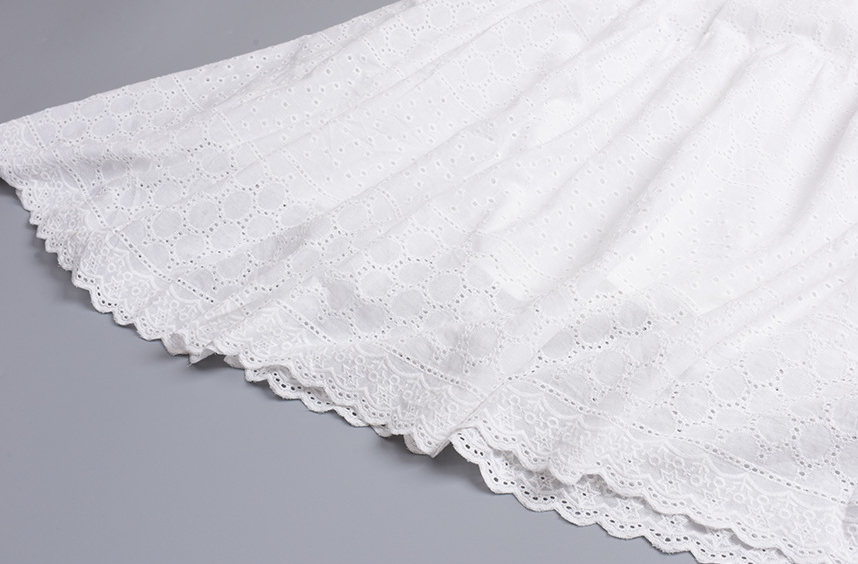 大きいサイズ レディース ホワイトノースリーブレースティアードワンピース LL 3L 4L 5L