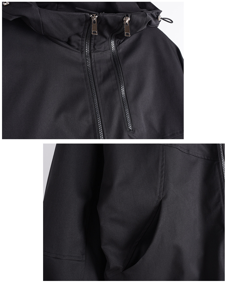 大きいサイズ レディース フード付きハイカーゴダブルジッパージャケット LL 3L 4L 5L