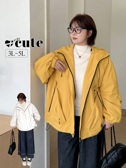 大きいサイズ レディース フード付きアウトドアカジュアル中綿ジャケット 3L 4L 5L