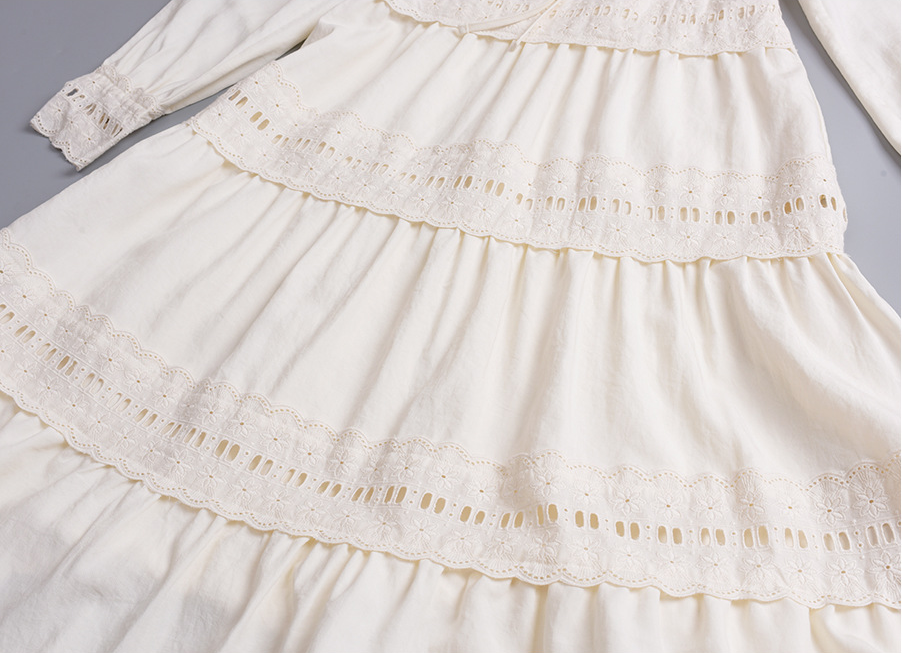 大きいサイズ レディース ジャカードレースロマンチックレトロワンピース LL 3L 4L 5L