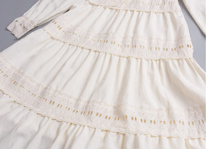 大きいサイズ レディース ジャカードレースロマンチックレトロワンピース LL 3L 4L 5L