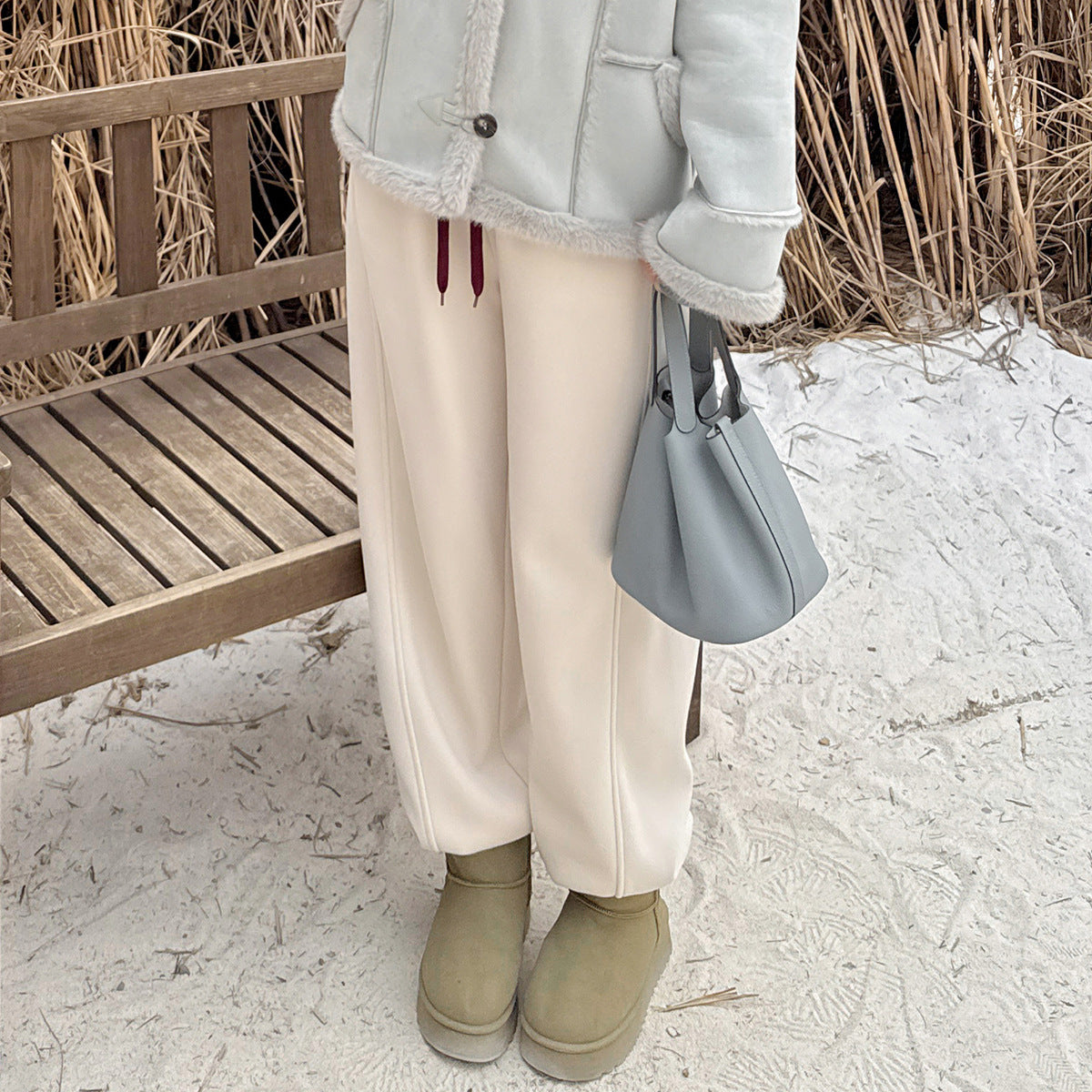 大きいサイズ レディース カラフルフリースカジュアルパンツ LL 3L 4L 5L