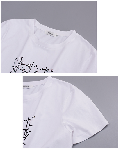 大きいサイズ レディース カジュアルイラストプリントコットン半袖Tシャツ LL 3L 4L 5L