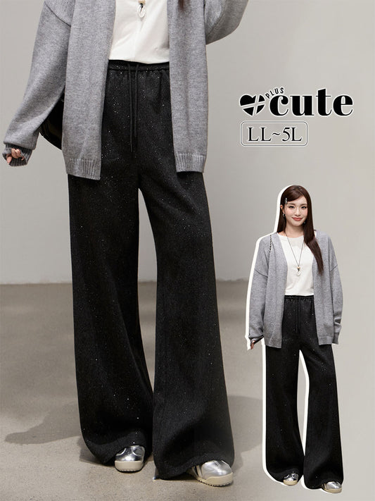 大きいサイズ レディース カーディガン/スパンコールワイドレックパンツ(別売) LL 3L 4L 5L