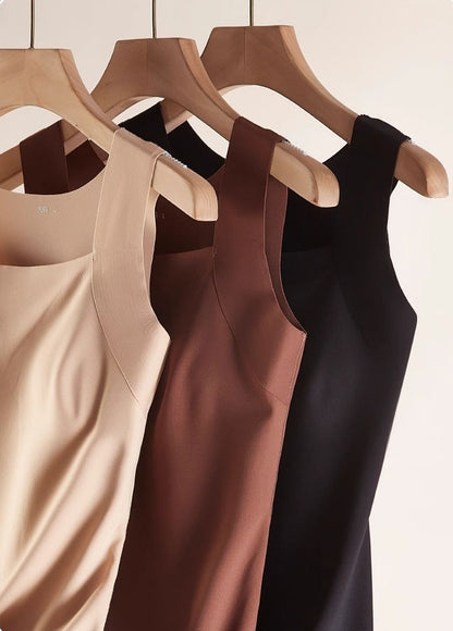 大きいサイズ レディース カップ付きワイドショルダーシームレスタンクトップ M L LL