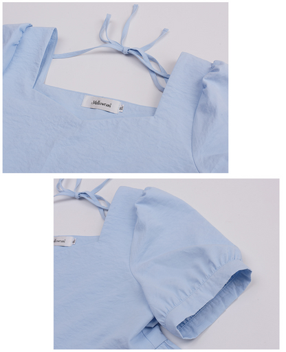 大きいサイズ レディース レースアップフリルベビードールブラウス LL 3L 4L 5L