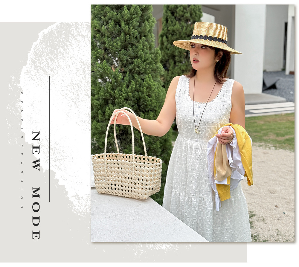 大きいサイズ レディース ホワイトノースリーブレースティアードワンピース LL 3L 4L 5L