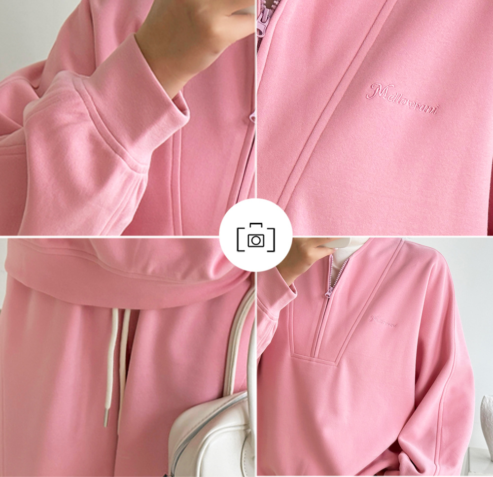 大きいサイズ レディース コットンニットカジュアルツーピーススウェットセットアップ 3L 4L 5L