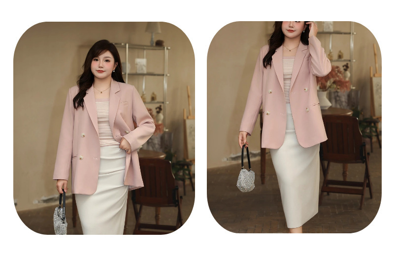 大きいサイズ レディース ダブルブレストカジュアルジャケット LL 3L 4L 5L