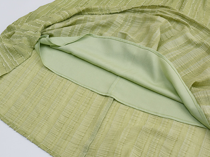 大きいサイズ レディース Vネックフリルシフォンプリーツワンピース LL 3L 4L 5L