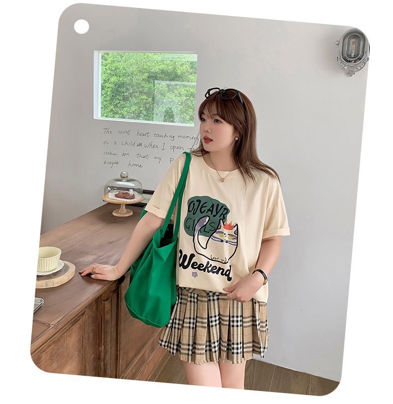 大きいサイズ レディース キャットプリントTシャツ LL 3L 4L 5L