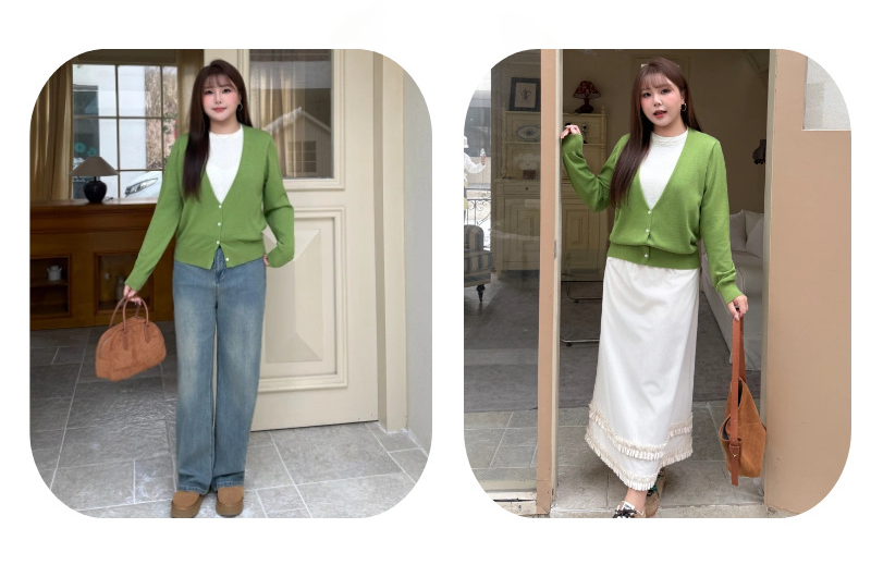 大きいサイズ レディース フェイクツーピースニットカーディガン LL 3L 4L 5L