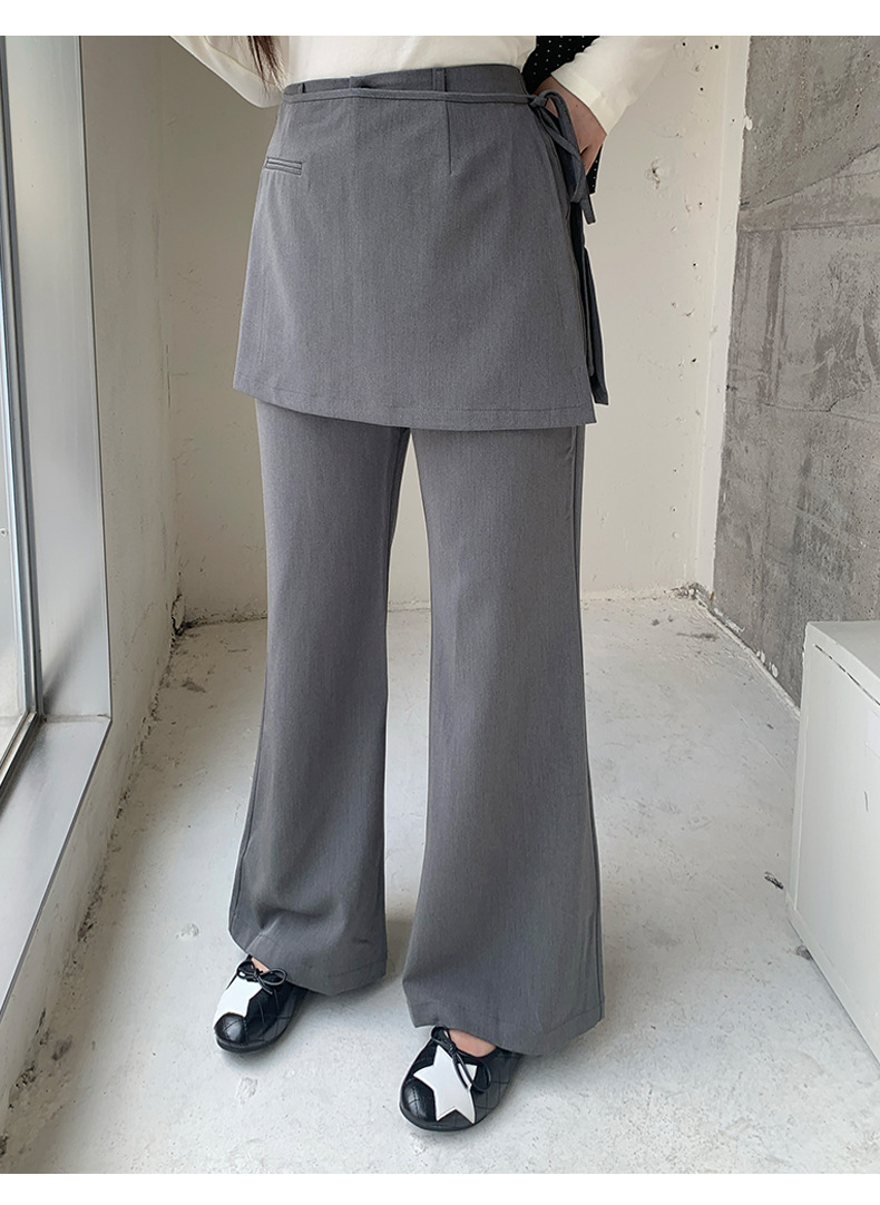 大きいサイズ レディース ラップスカート付きハイウエストフレアパンツ LL 3L 4L 5L