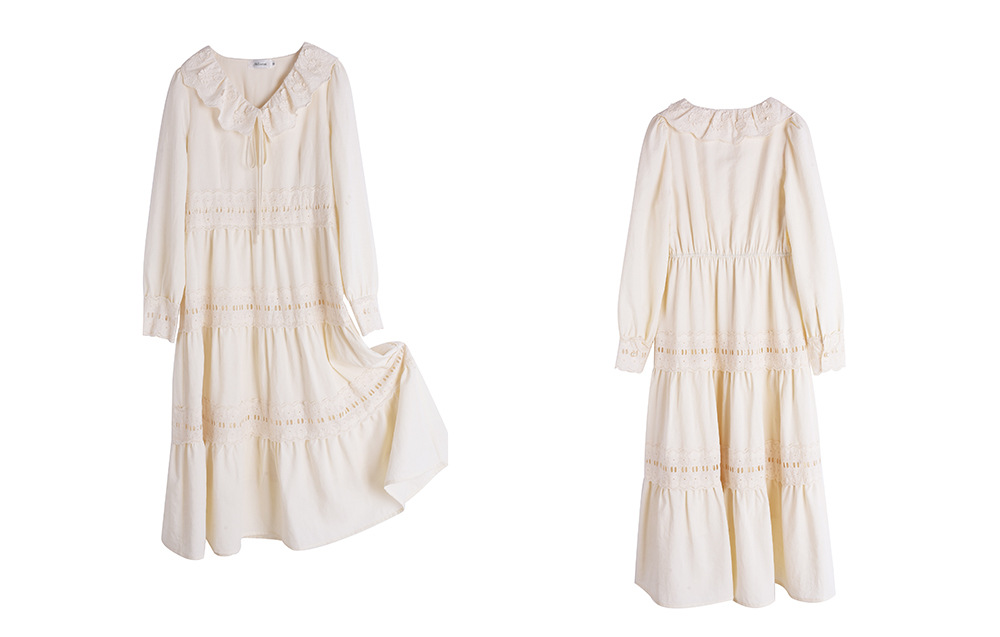 大きいサイズ レディース ジャカードレースロマンチックレトロワンピース LL 3L 4L 5L