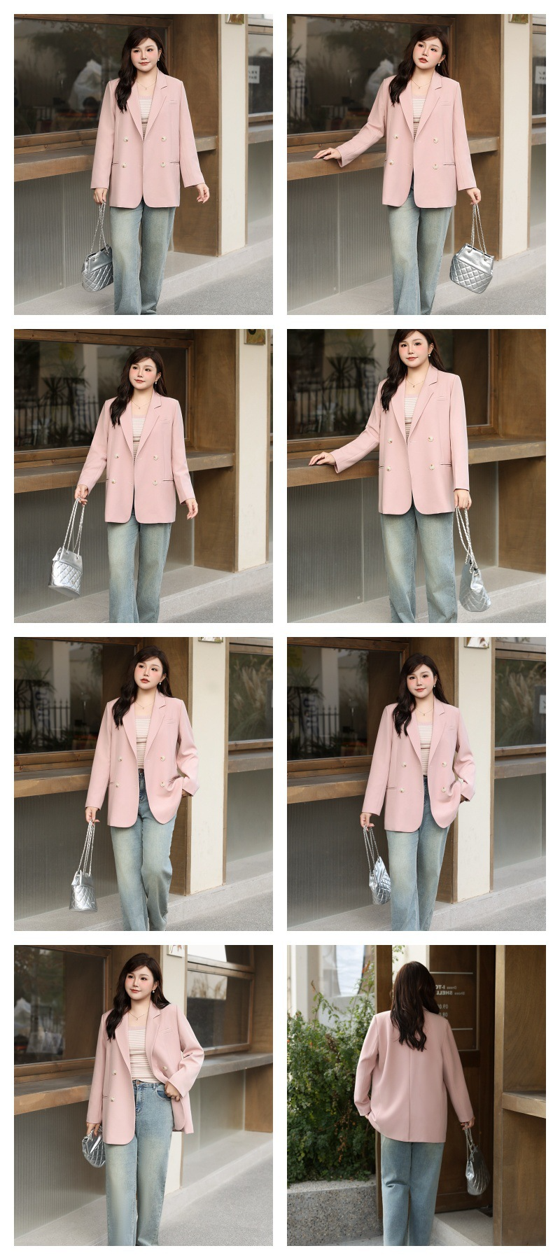 大きいサイズ レディース ダブルブレストカジュアルジャケット LL 3L 4L 5L