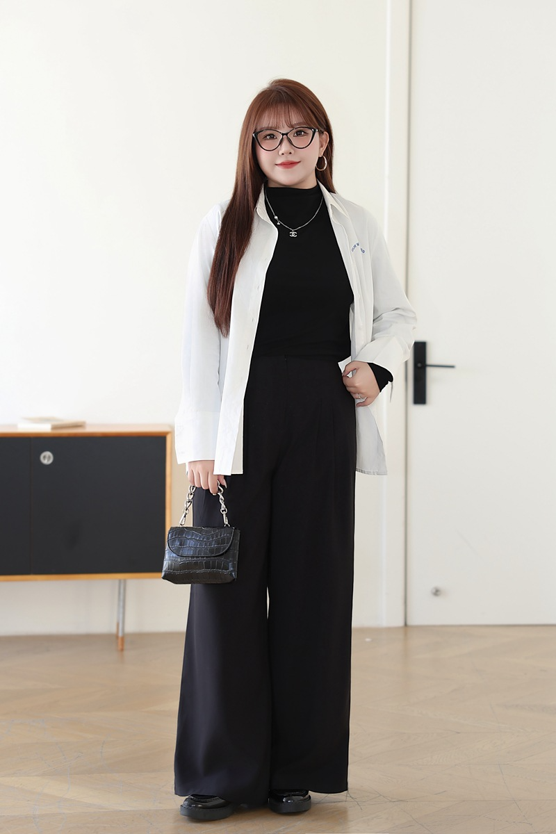 大きいサイズ レディース ハイネック長袖スタイリッシュインナーシャツ LL 3L 4L 5L