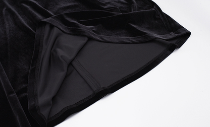 大きいサイズ レディース Vネックレースベルベットエレガントワンピース  LL 3L 4L 5L 6L