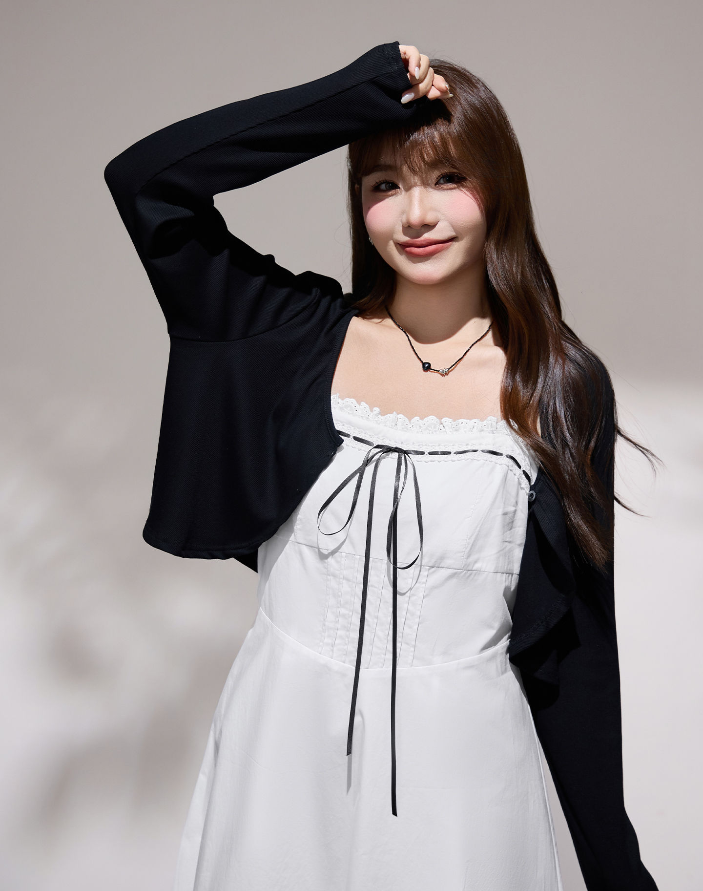 大きいサイズ レディース ブラックカーディガン/リボンワンピース(別売) LL 3L 4L 5L 6L