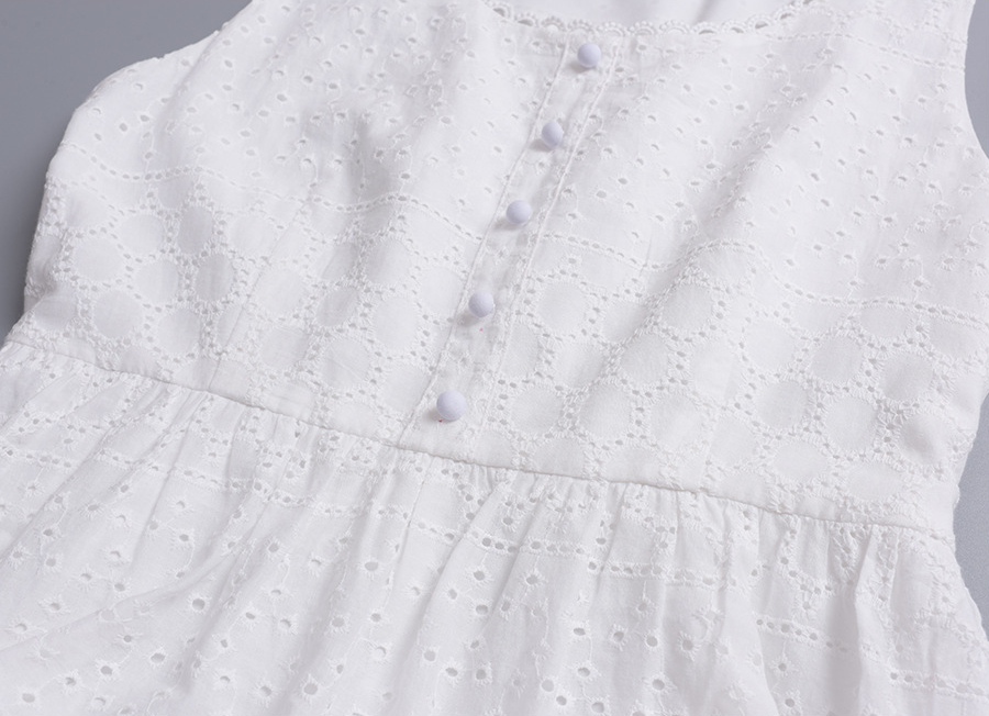 大きいサイズ レディース ホワイトノースリーブレースティアードワンピース LL 3L 4L 5L