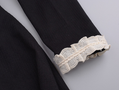 大きいサイズ レディース ラウンドネックレースニットワンピース LL 3L 4L 5L