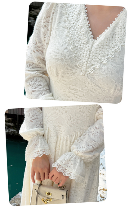 大きいサイズ レディース Vネック花柄レースワンピース LL 3L 4L 5L