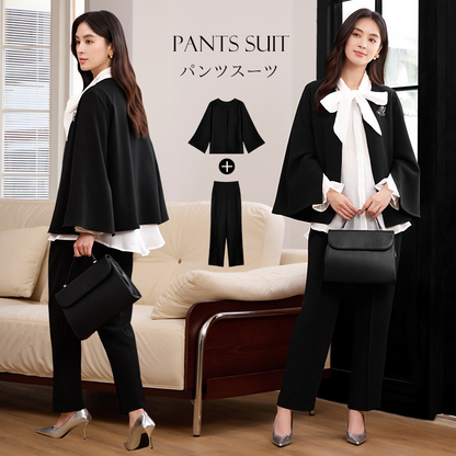 大きいサイズ レディース ケープ風フレアスリーブエレガントセットアップ L LL 3L