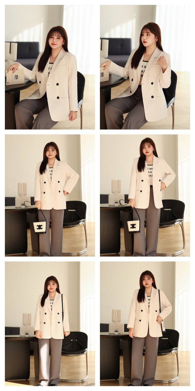 大きいサイズ レディース ダブルブレストカジュアルジャケット LL 3L 4L 5L