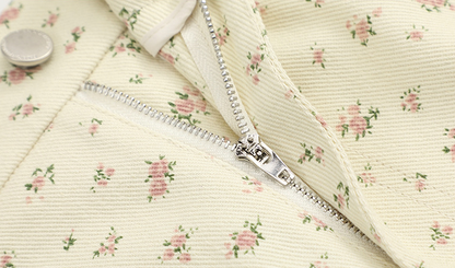 大きいサイズ レディース 小花柄ハイウエストAラインミニスカート LL 3L 4L 5L 6L