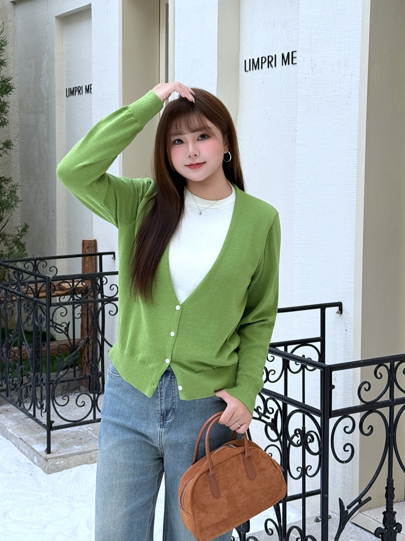 大きいサイズ レディース フェイクツーピースニットカーディガン LL 3L 4L 5L