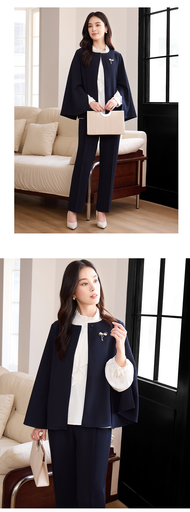 大きいサイズ レディース ケープ風フレアスリーブエレガントセットアップ L LL 3L