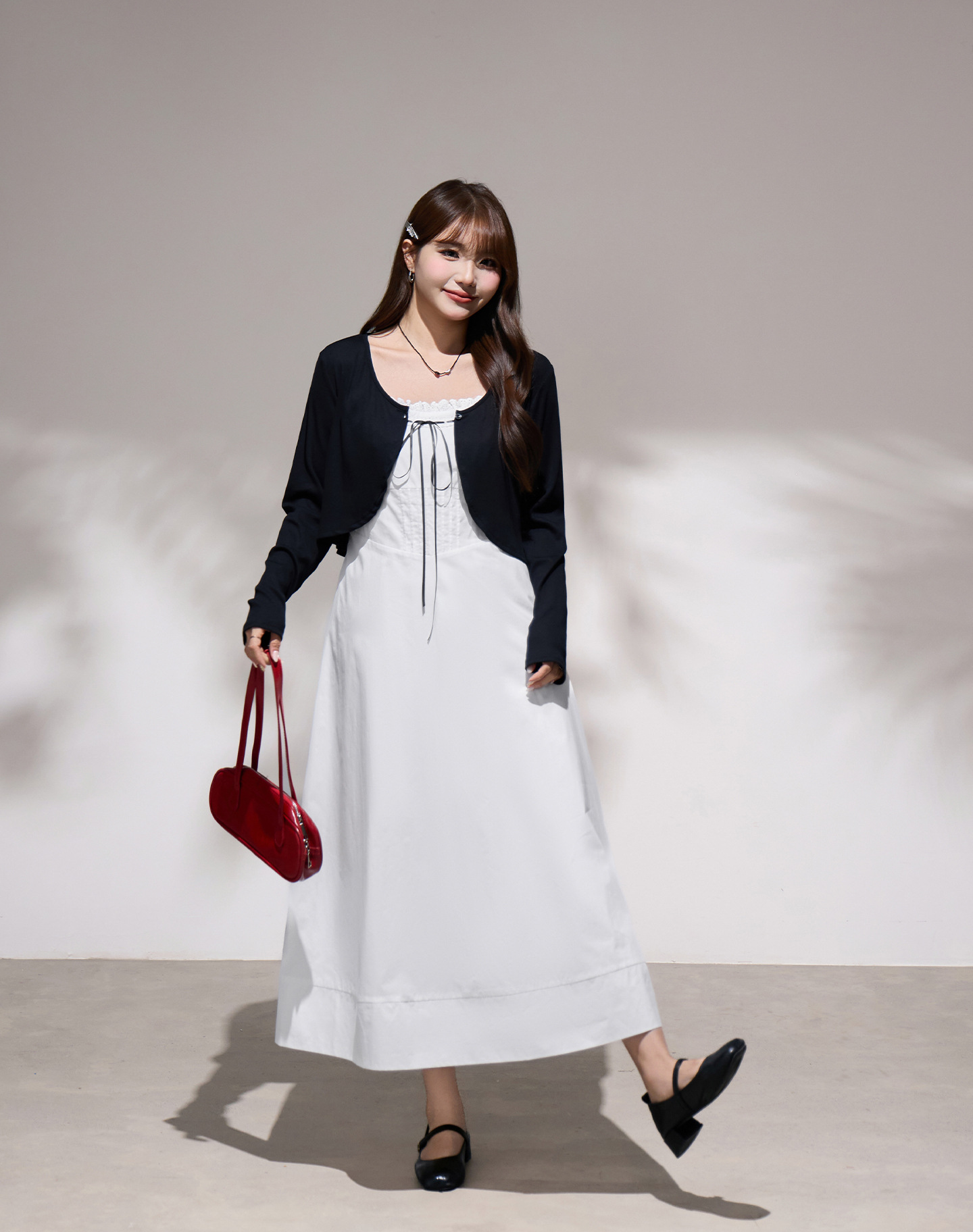 大きいサイズ レディース ブラックカーディガン/リボンワンピース(別売) LL 3L 4L 5L 6L