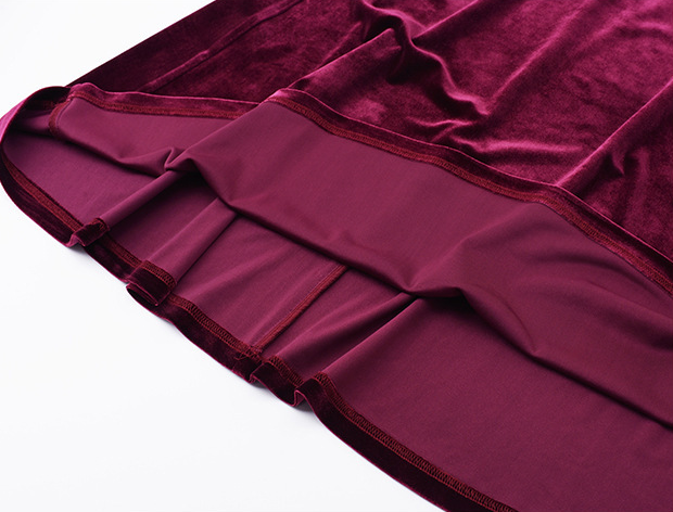 大きいサイズ レディース Vネックラインストーン装飾エレガントベルベットワンピース LL 3L 4L 5L