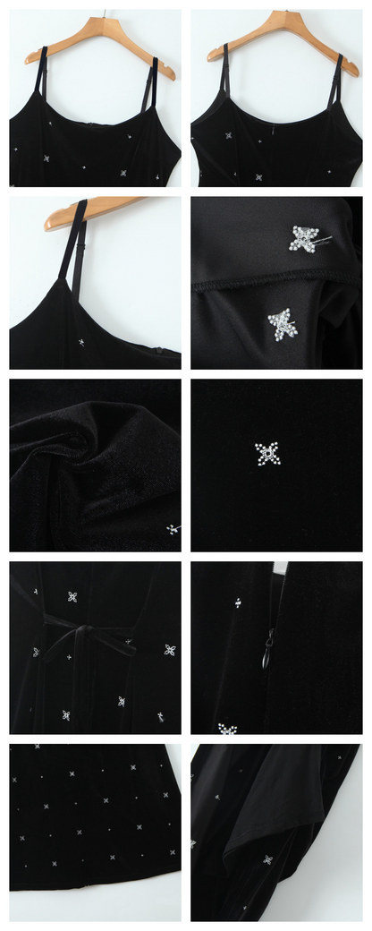 大きいサイズ レディース インナートップス+ベルベットキャミソールワンピース（ショート/ロング） LL 3L 4L 5L