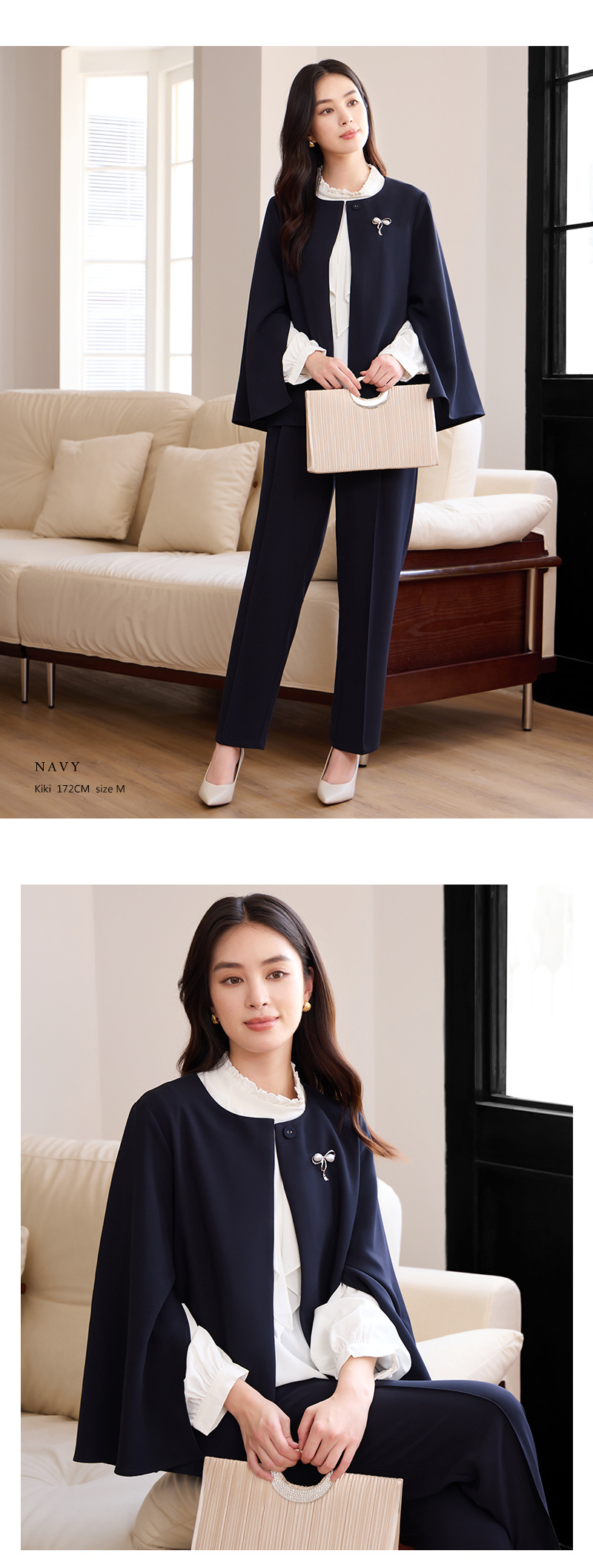 大きいサイズ レディース ケープ風フレアスリーブエレガントセットアップ L LL 3L