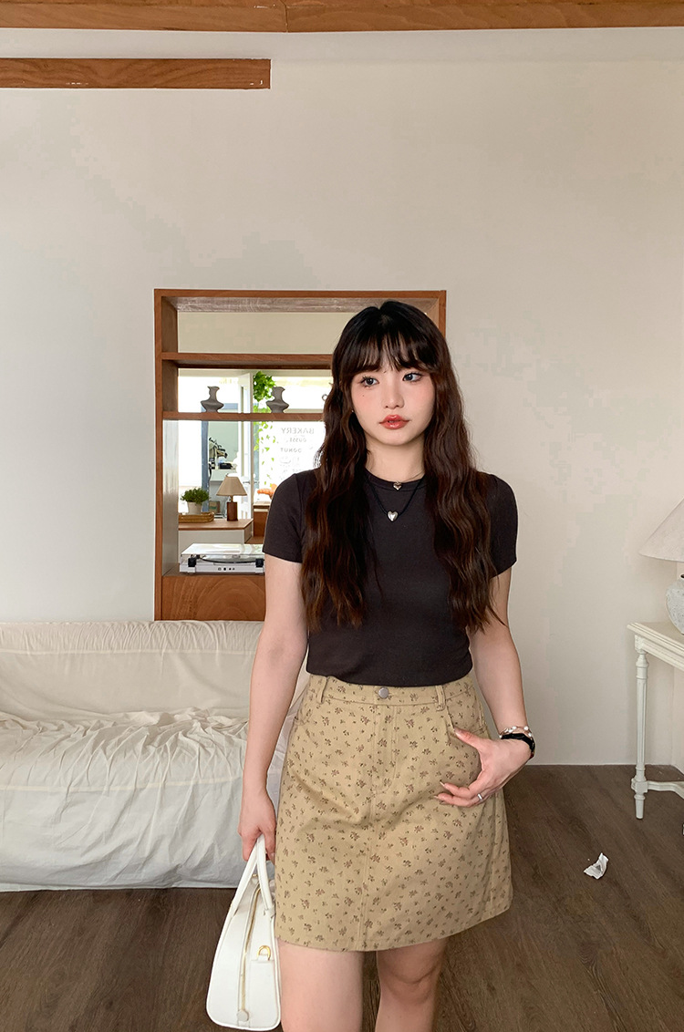 大きいサイズ レディース 小花柄ハイウエストAラインミニスカート LL 3L 4L 5L 6L