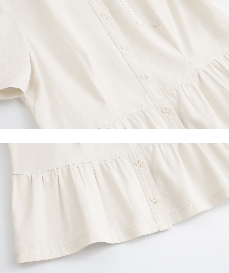 大きいサイズ レディース ロゴ刺繍フリル半袖ブラウス LL 3L 4L 5L 6L